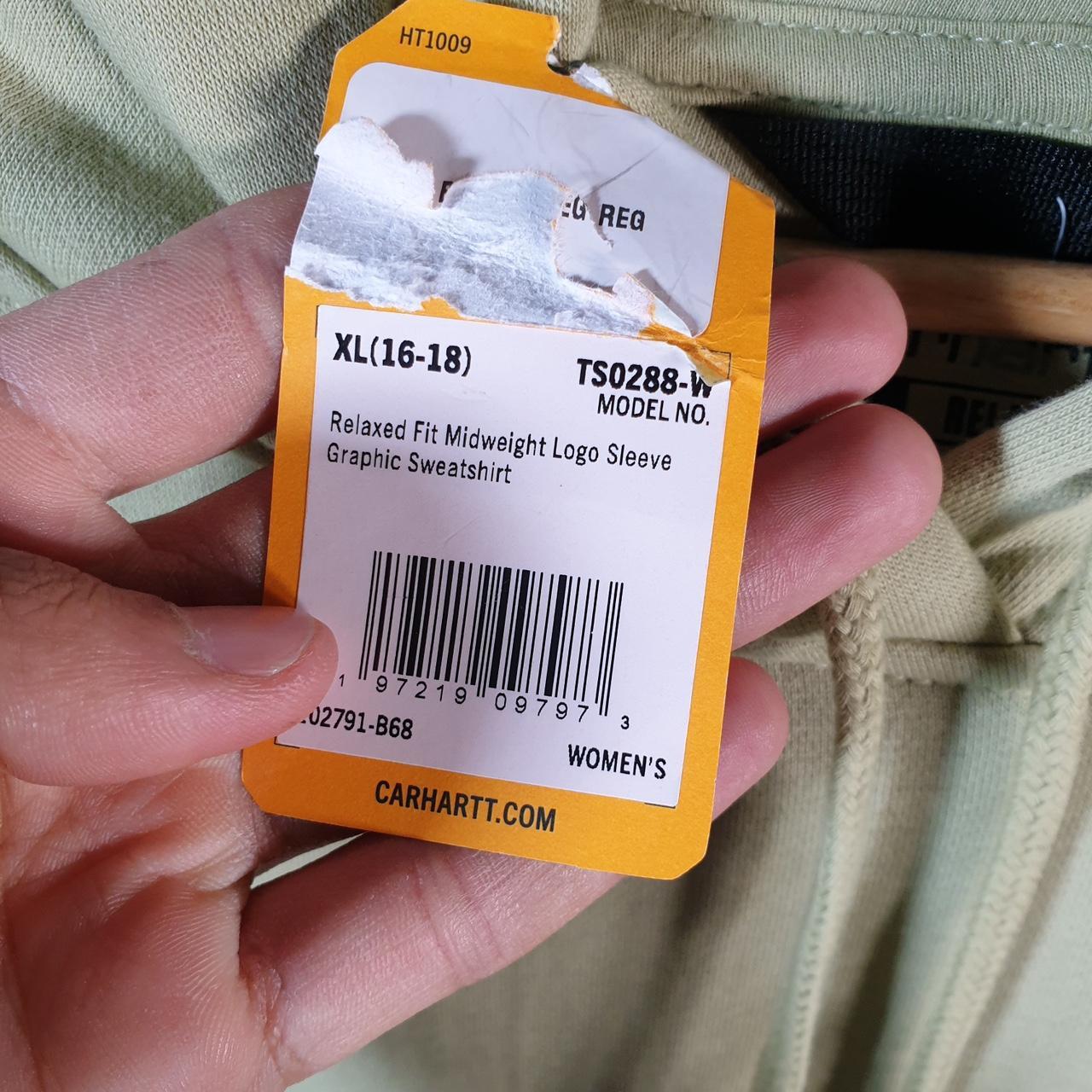 Vintage Carhartt Hoodie Womens XL Green Pullover Blank USA Relaxed Fit