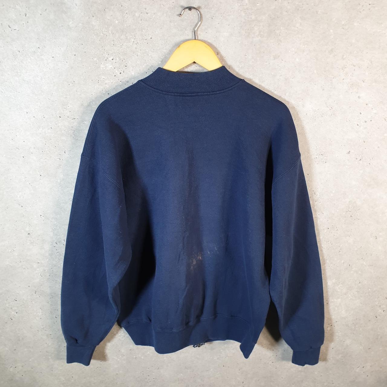 Vintage Russell Athletic Sweatshirt Men’s Large Navy Blue USA Baggy Blank Full Zip