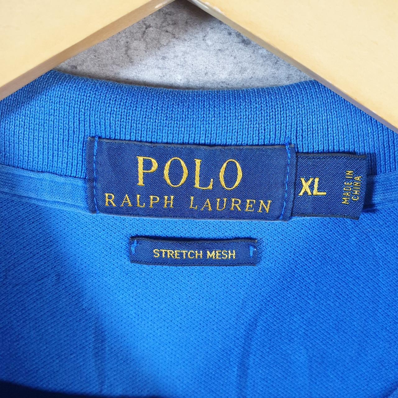 Vintage Ralph Lauren Polo Shirt Men’s XL Blue Stretch Mesh Embroidered Pony
