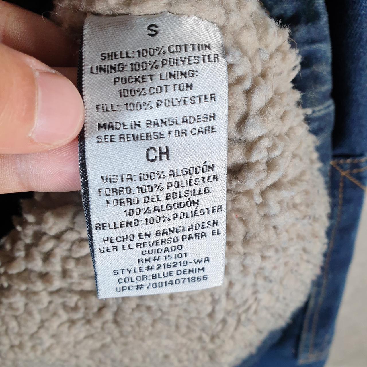 Vintage Wrangler Denim Jean Trucker Sherpa Jacket Mens Small Blue Button Sherling