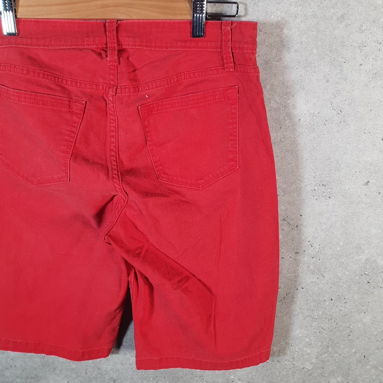 Vintage Lee Baggy Shorts Jorts Cargo Womens W30 Red Relaxed Denim