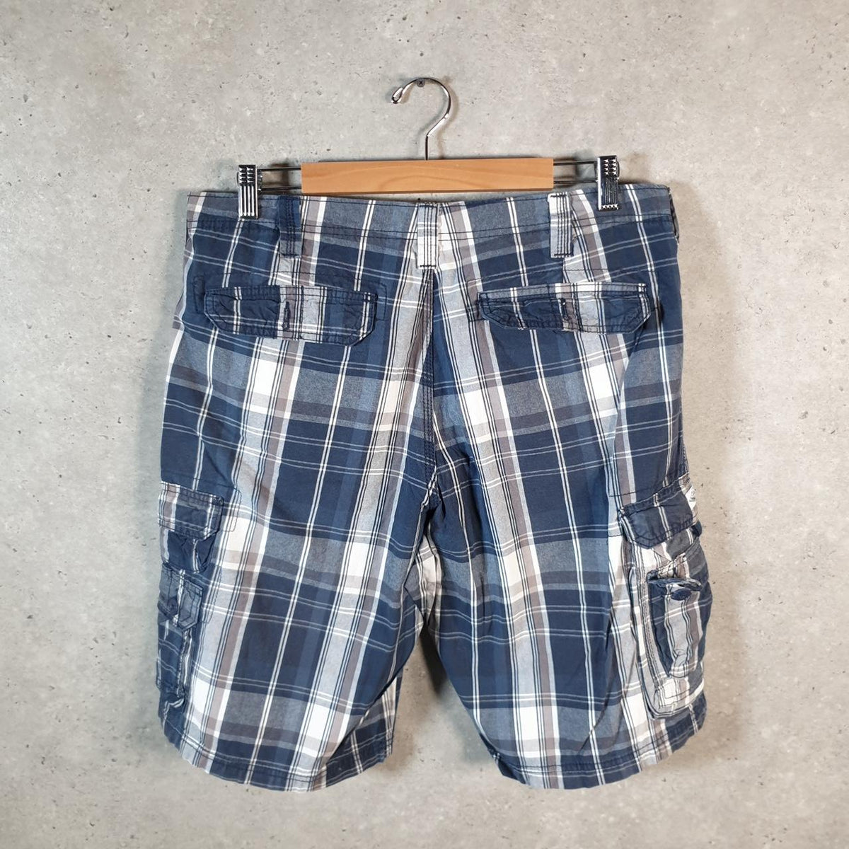 Vintage Lee Dungarees Shorts Jorts Chino Cargo Men’s W34 Checkered Cotton