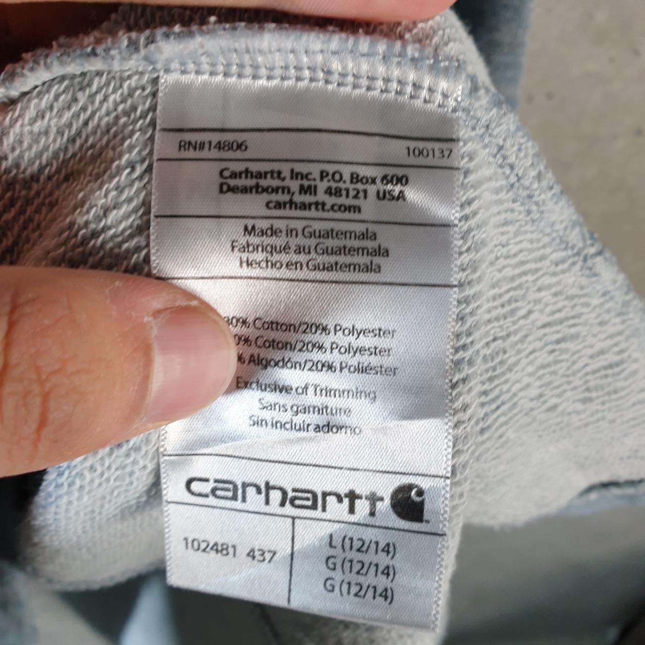 Vintage Carhartt Hoodie Womens Large Blue Pullover Blank USA Slightly Fitted