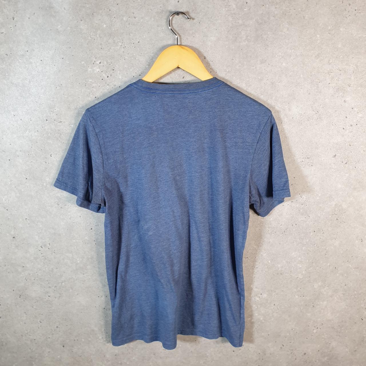 Vintage Adidas T Shirt Shirt Men’s Medium Blue Three Stripes Logo Athletic C9957