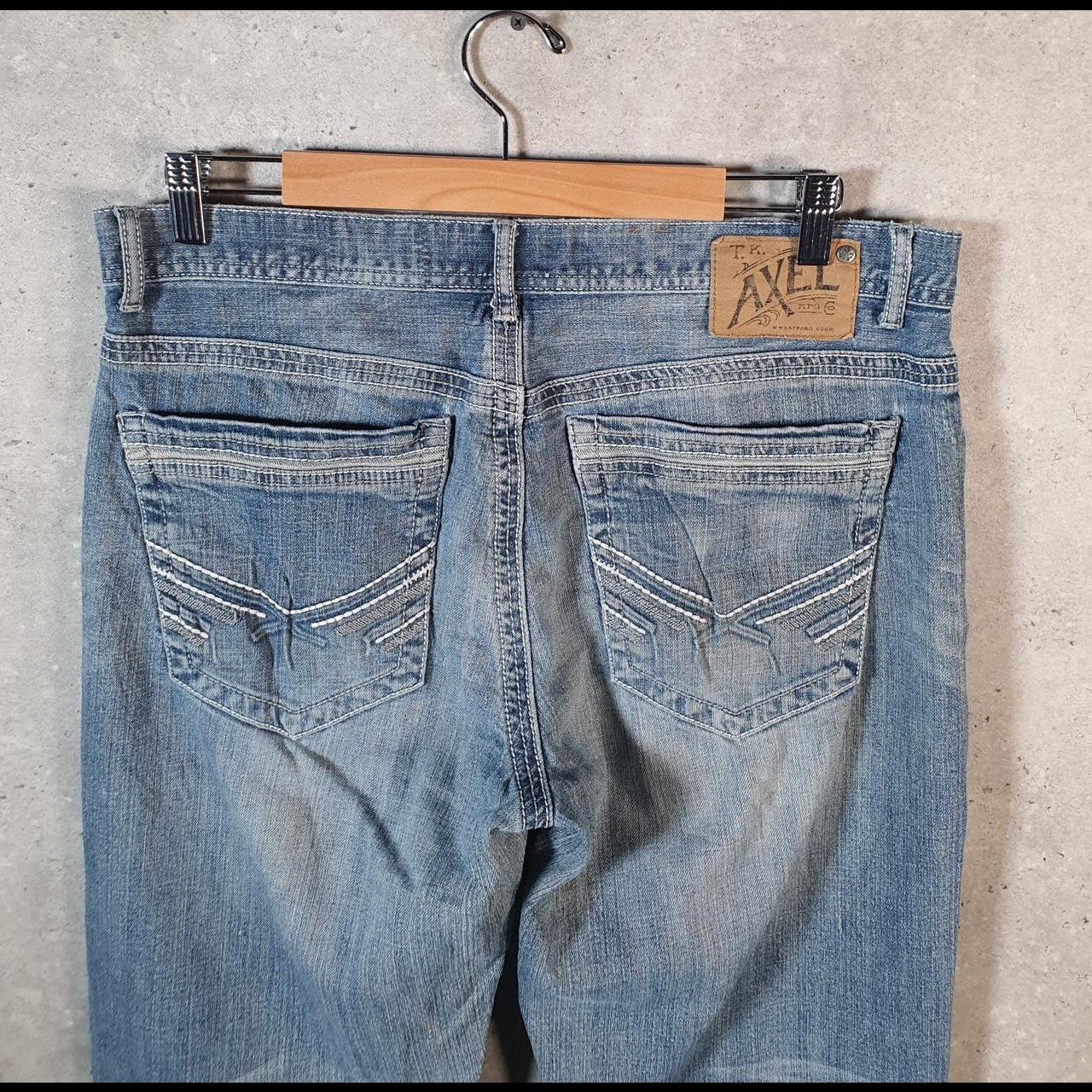 Vintage Axel Baggy Y2K Hip Hop Jeans Mens W33 L32 Blue Embroidered Denim Big Fish Vintage