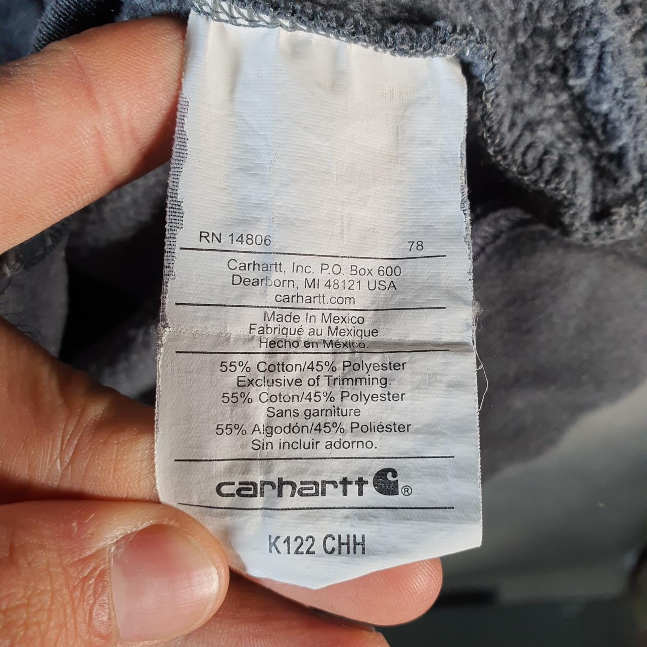 Vintage Carhartt Hoodie Mens Large Grey Full Zip Blank Sweatshirt USA Original Fit