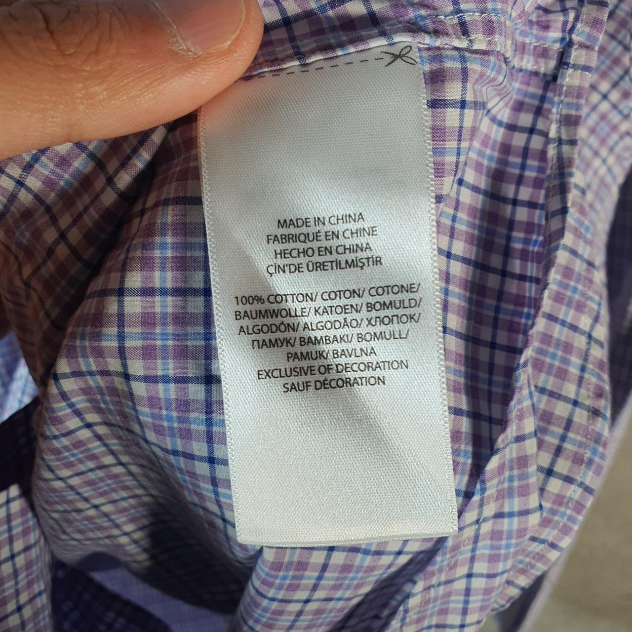 Vintage Ralph Lauren Button Down Shirt Men’s XL Lilac Checkered Cotton Stretch Pony