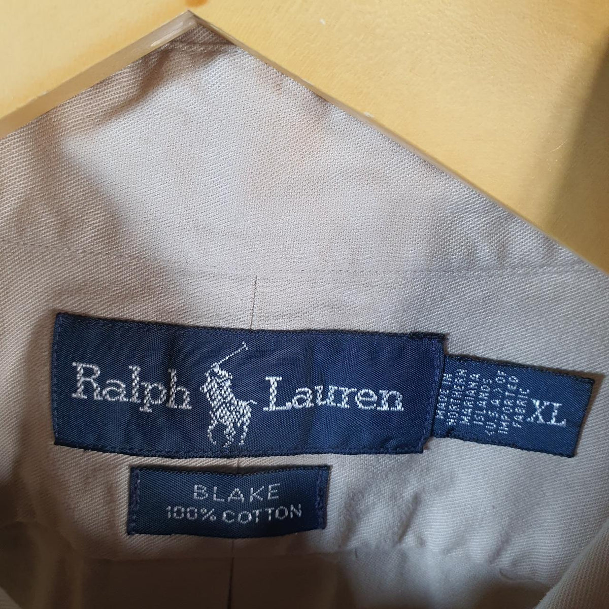 Vintage Ralph Lauren Button Down Shirt Men’s XL Brown Blake Cotton Pony