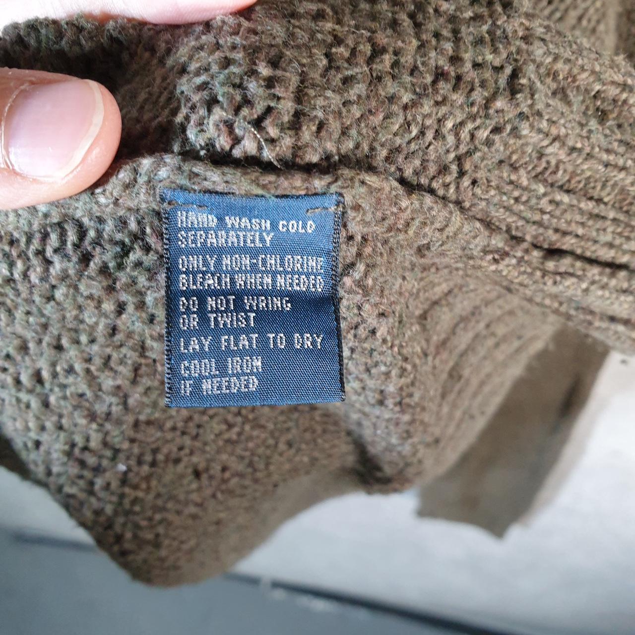 Vintage Ralph Lauren Polo Knit Sweatshirt Men’s XL Khaki Green Cotton Pullover Pony