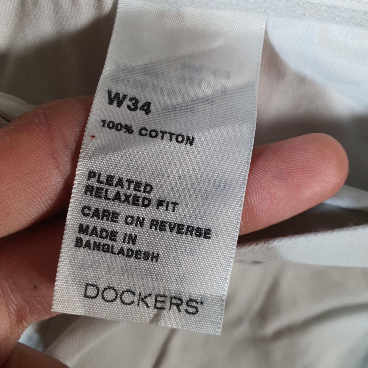 Vintage Dockers Chino Shorts Jorts Cargo Men’s W34 Beige Baggy Cotton A4427