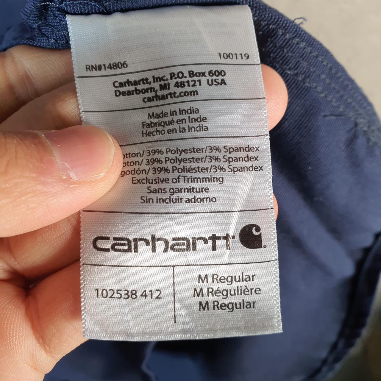 Vintage Carhartt Shirt Button Down Mens Medium Blue Long Sleeve Chore Utility Relaxed - Big Fish Vintage