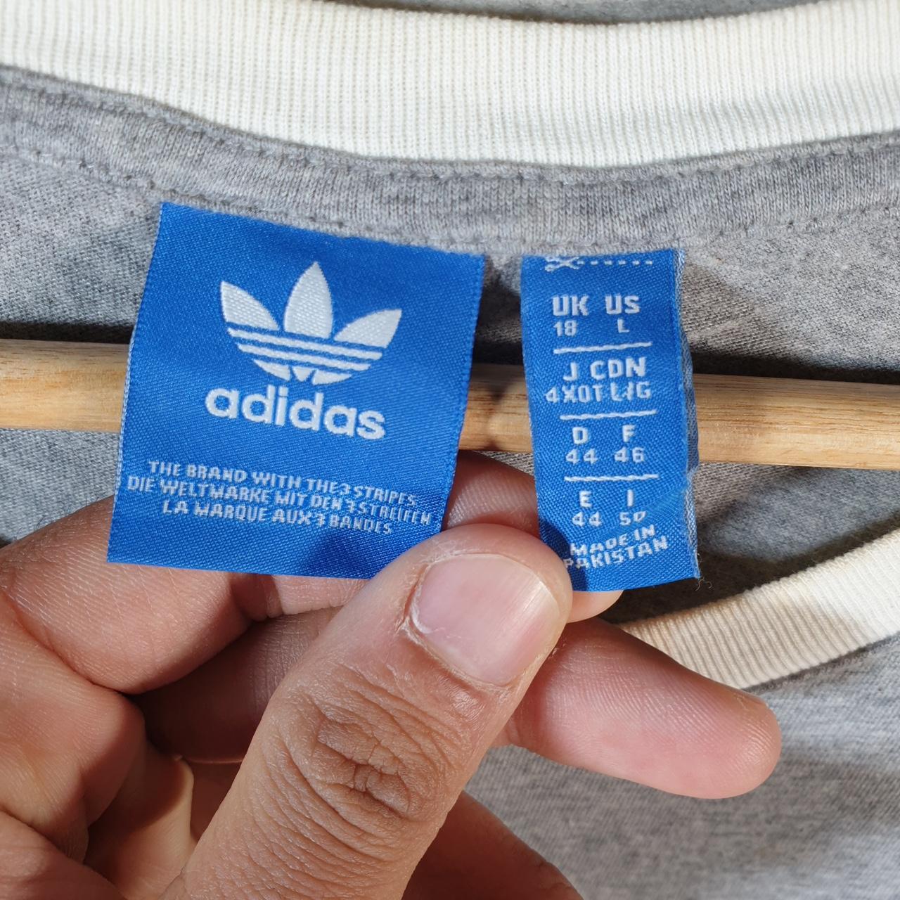 Vintage Adidas Embroidered Trefoil Retro T Shirt Womens UK18 Grey Logo Athletic