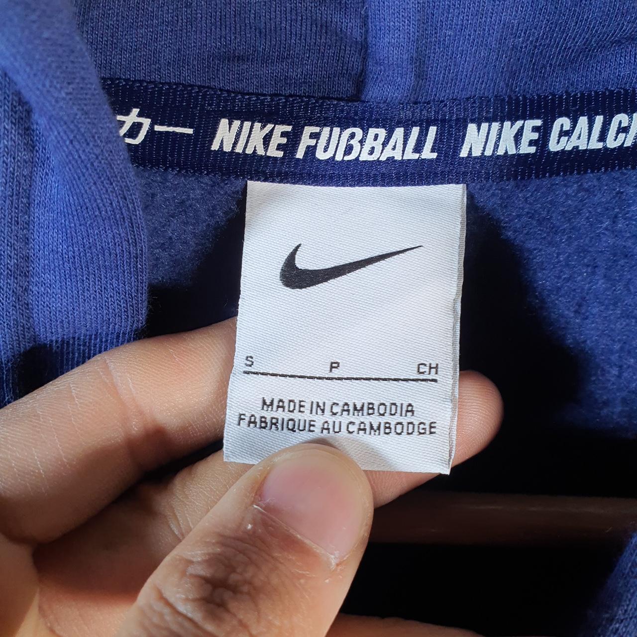 Vintage Nike FC Football Hoodie Men’s Small Blue Swoosh Y2K Pullover Sweatshirt Logo