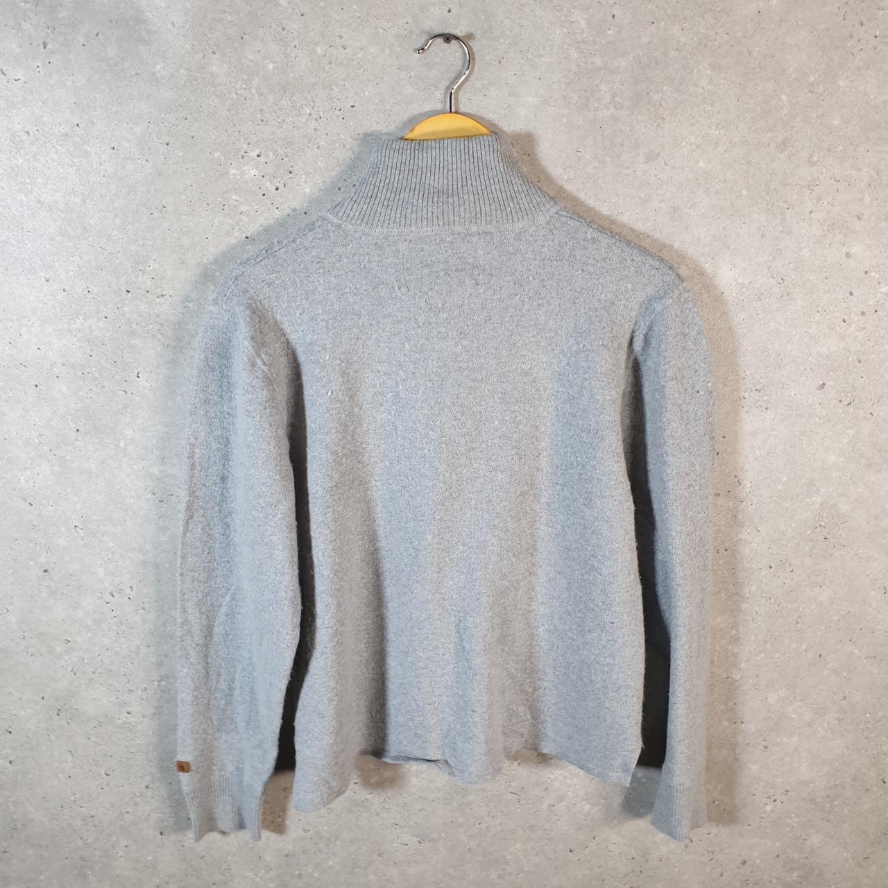 Vintage The North Face TNF Knit Sweater Womens Medium Grey Y2K Pullover Quarter Zip