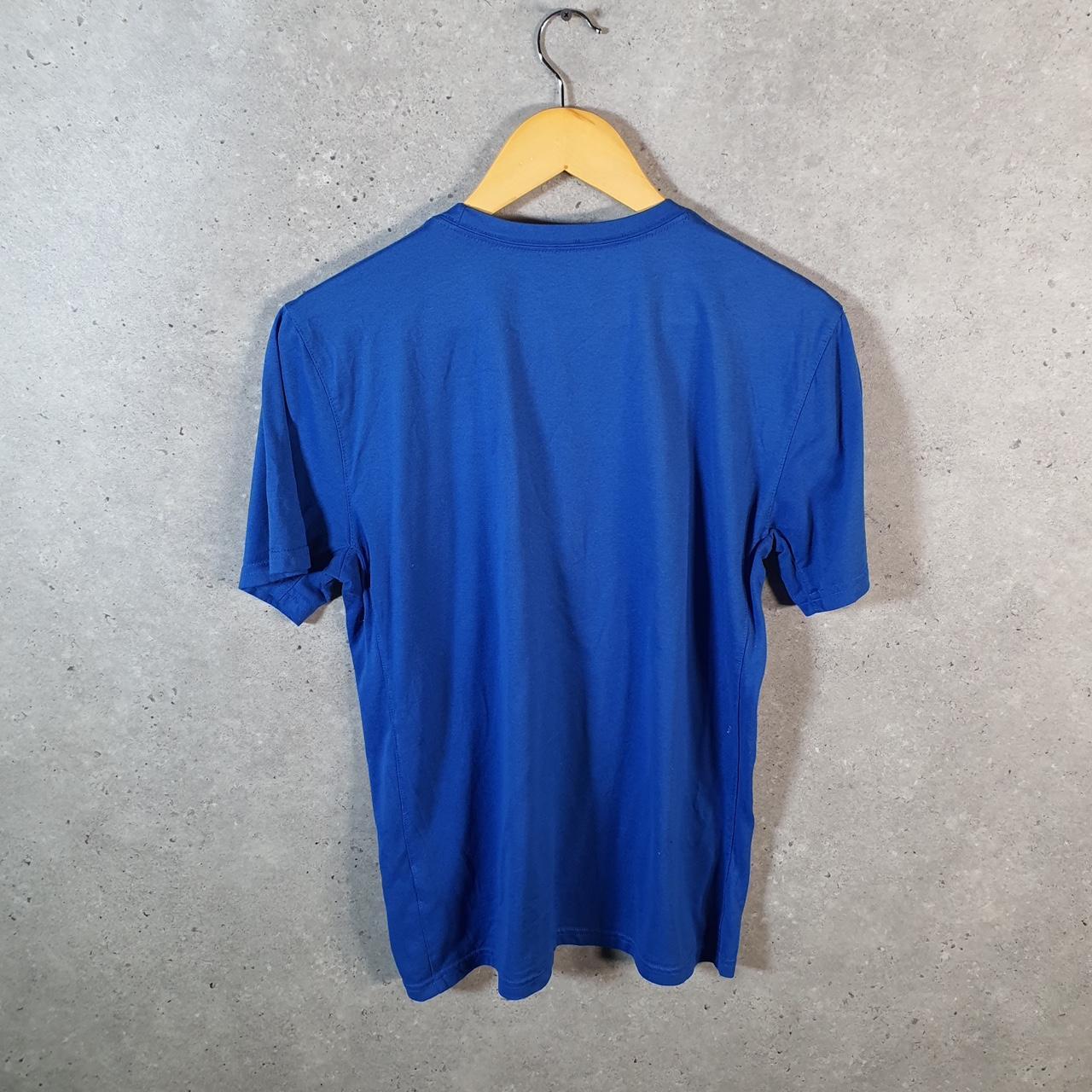 Vintage Nike Dri Fit Spellout T Shirt Men’s Medium Blue Logo Swoosh Athletic