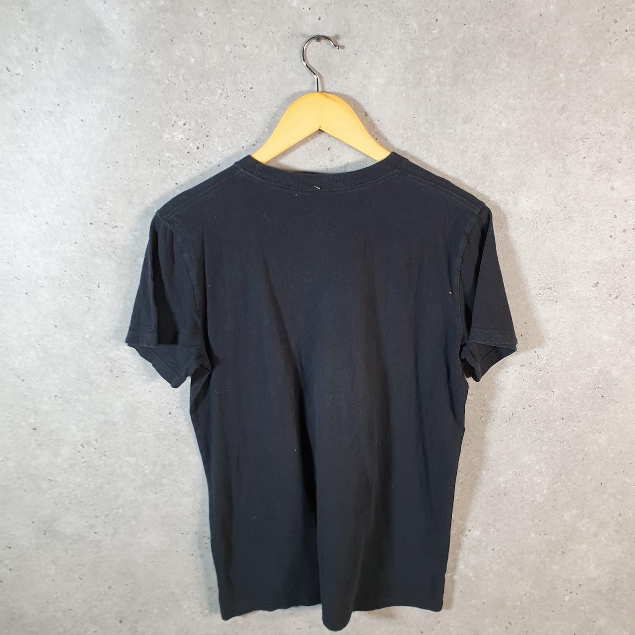 Vintage Adidas Spellout T Shirt Womens Large Black Three Stripes Logo Athletic