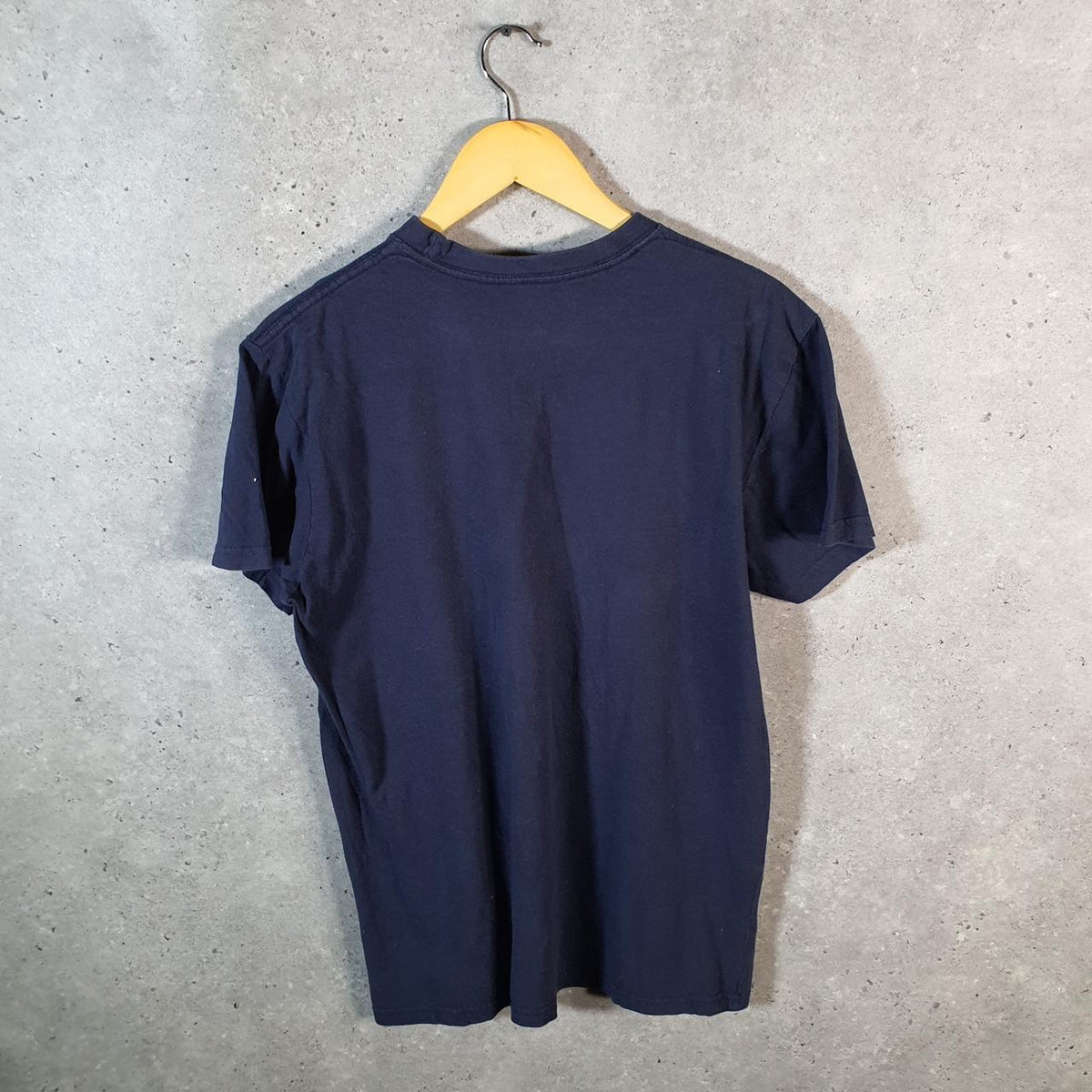 Vintage Adidas Golf T Shirt Shirt Men’s Medium Navy Blue Three Stripes Logo Athletic
