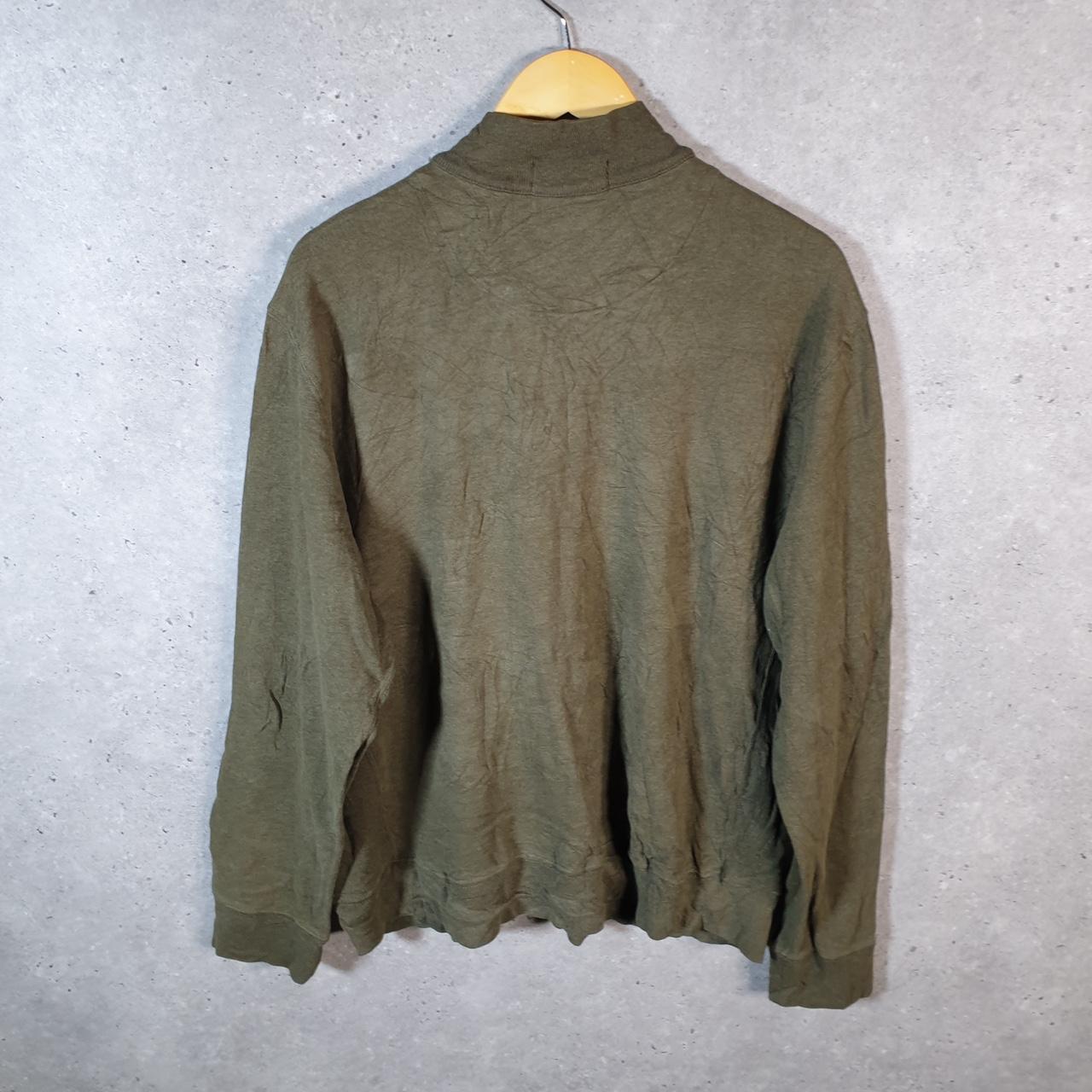 Vintage Ralph Lauren Polo 1/4 Zip Sweatshirt Men’s Large Khaki Green Cotton Pullover Pony