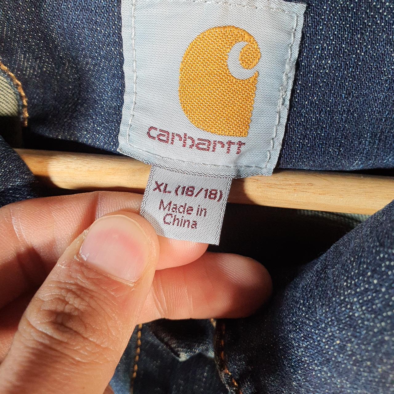 Vintage Carhartt Brewster Dark Wash Denim Jacket Womens XL Blue Workwear USA
