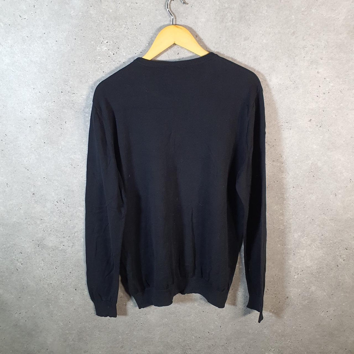 Vintage Lacoste Sweatshirt Men’s Large Black Pullover Logo Y2K Jumper Logo