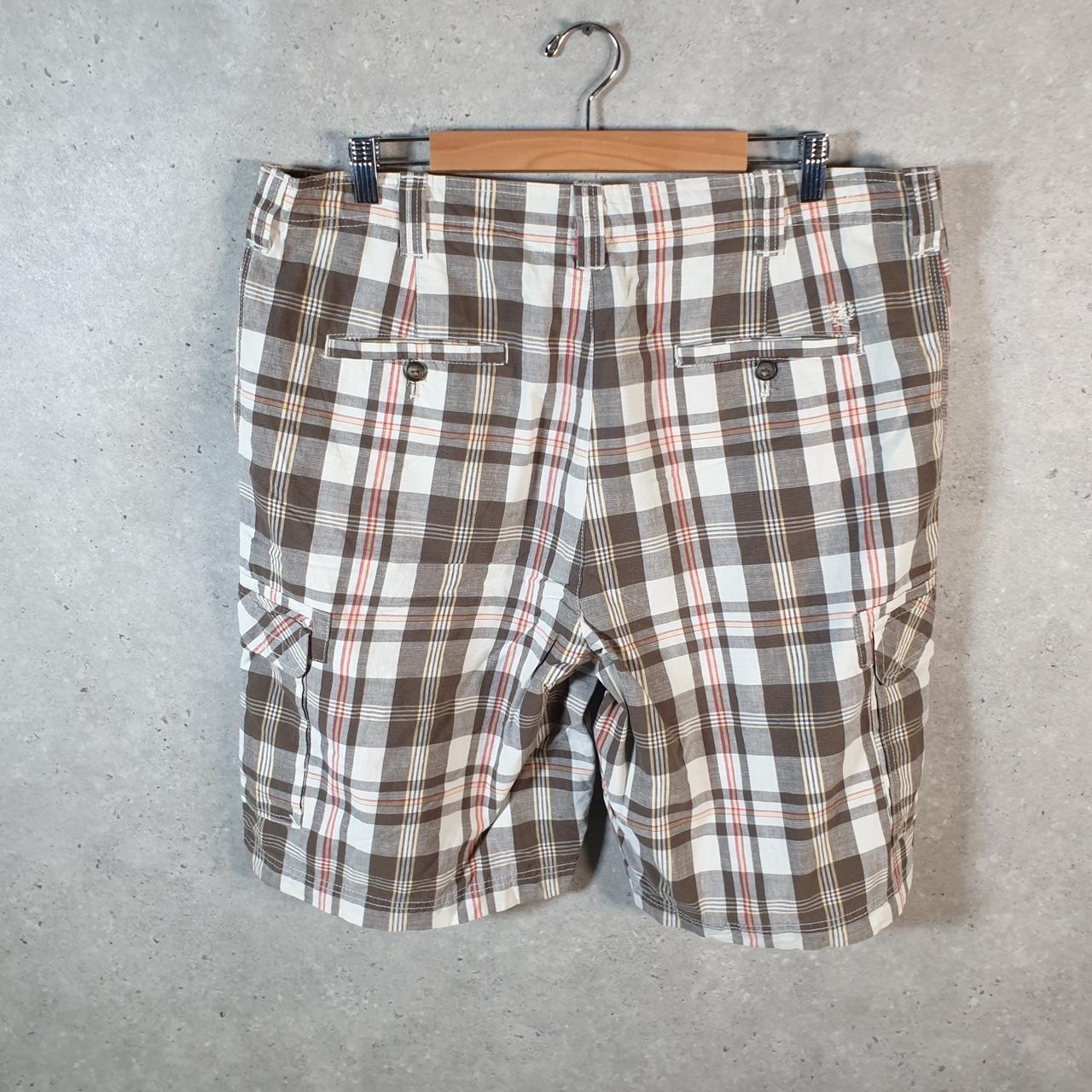 Vintage Izod Shorts Jorts Cargo Men’s W38 Checkered Chino Pockets Baggy Cotton