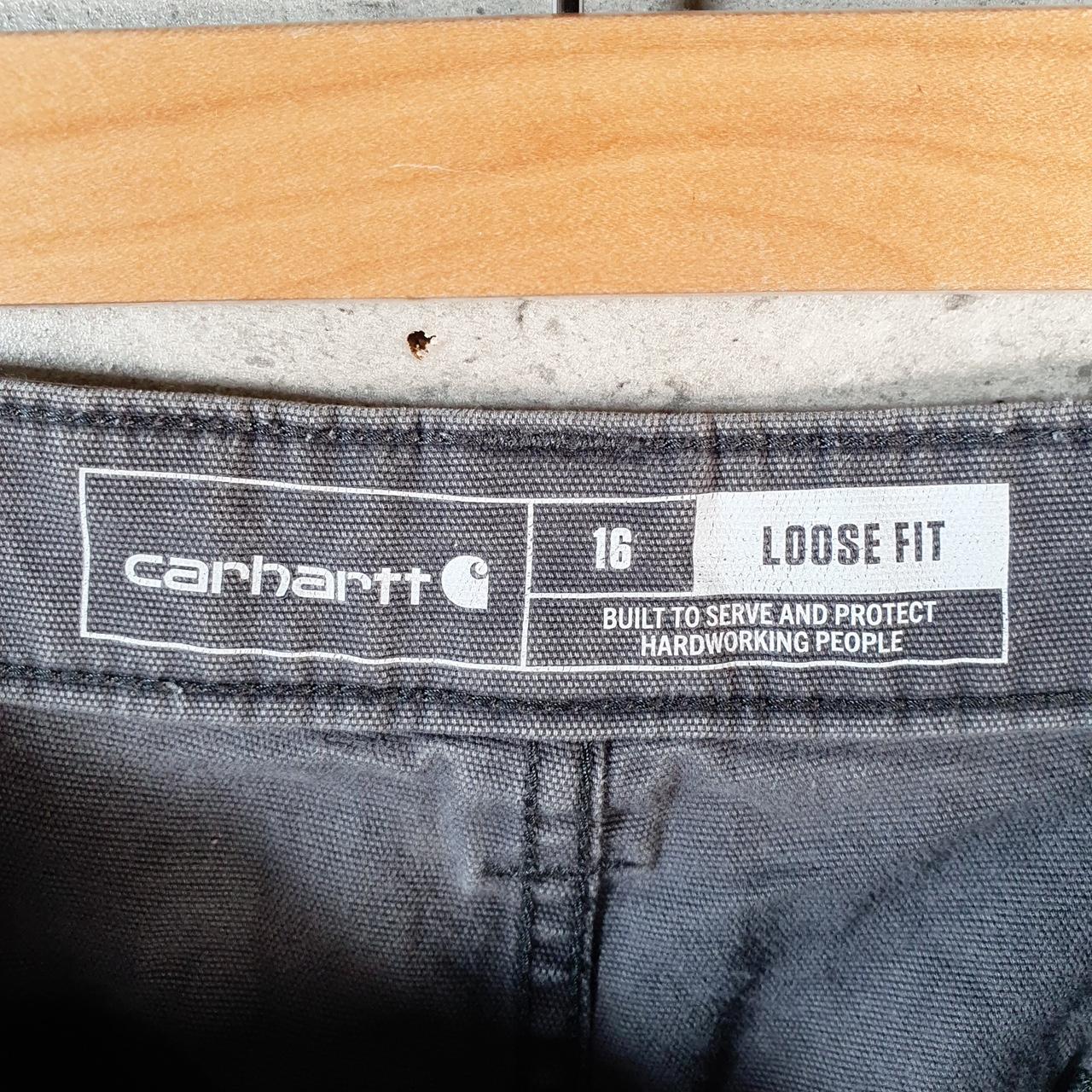 Vintage Carhartt Baggy Carpenter Shorts Jorts Cargo Womens W36 Grey Loose Fit Workwear A4703