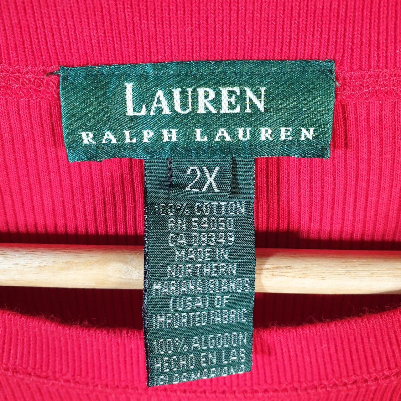 Vintage Ralph Lauren Polo Knit Sweater Womens 2XL Red Cotton Pullover