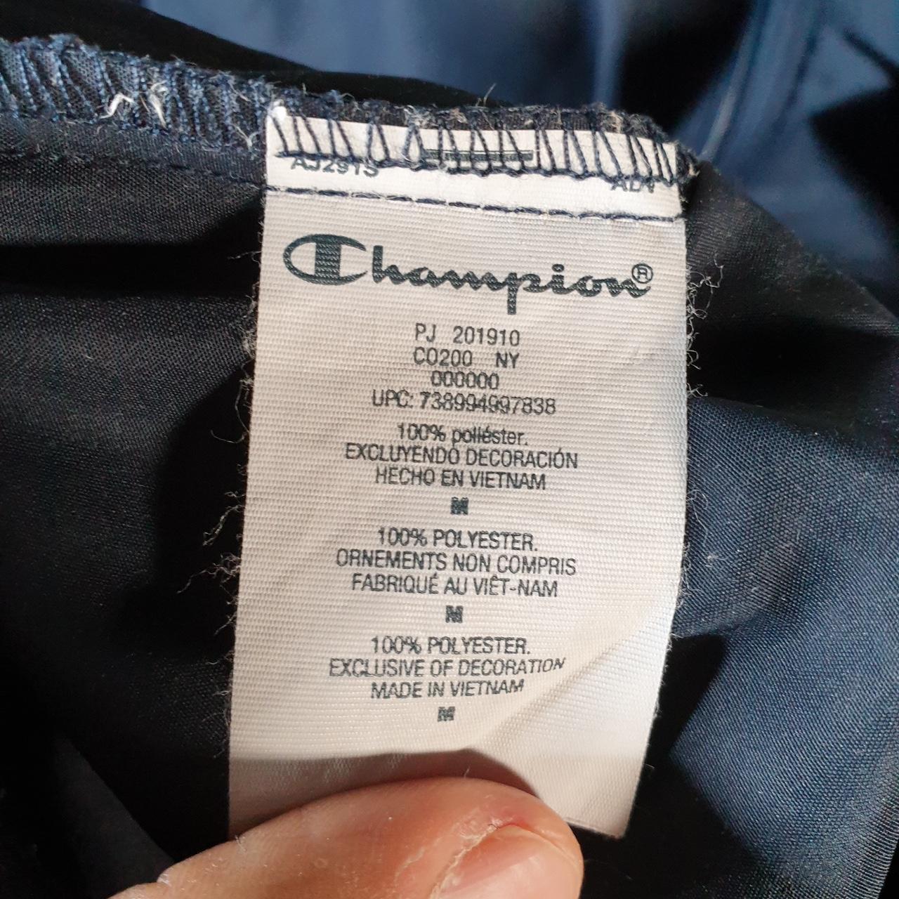 Vintage Champion Windbreaker Mens Medium Navy Blue 1/4 Zip