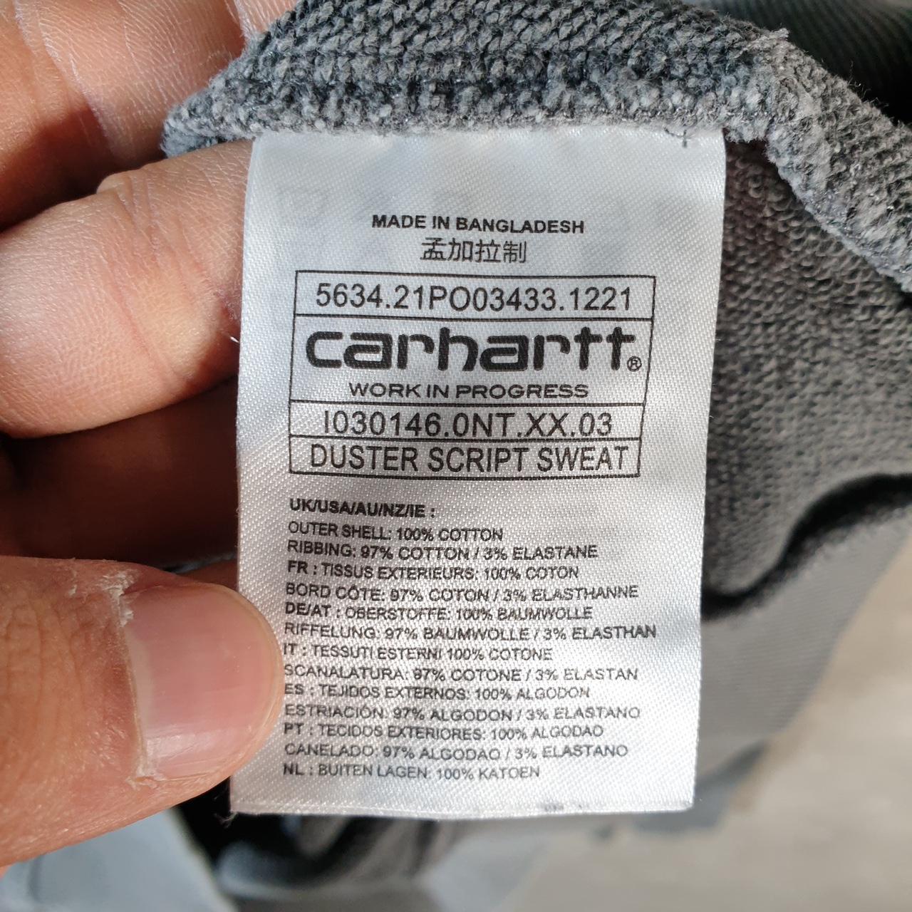 Vintage Carhartt WIP Duster Script Sweat Sweatshirt Mens Small Grey Pullover