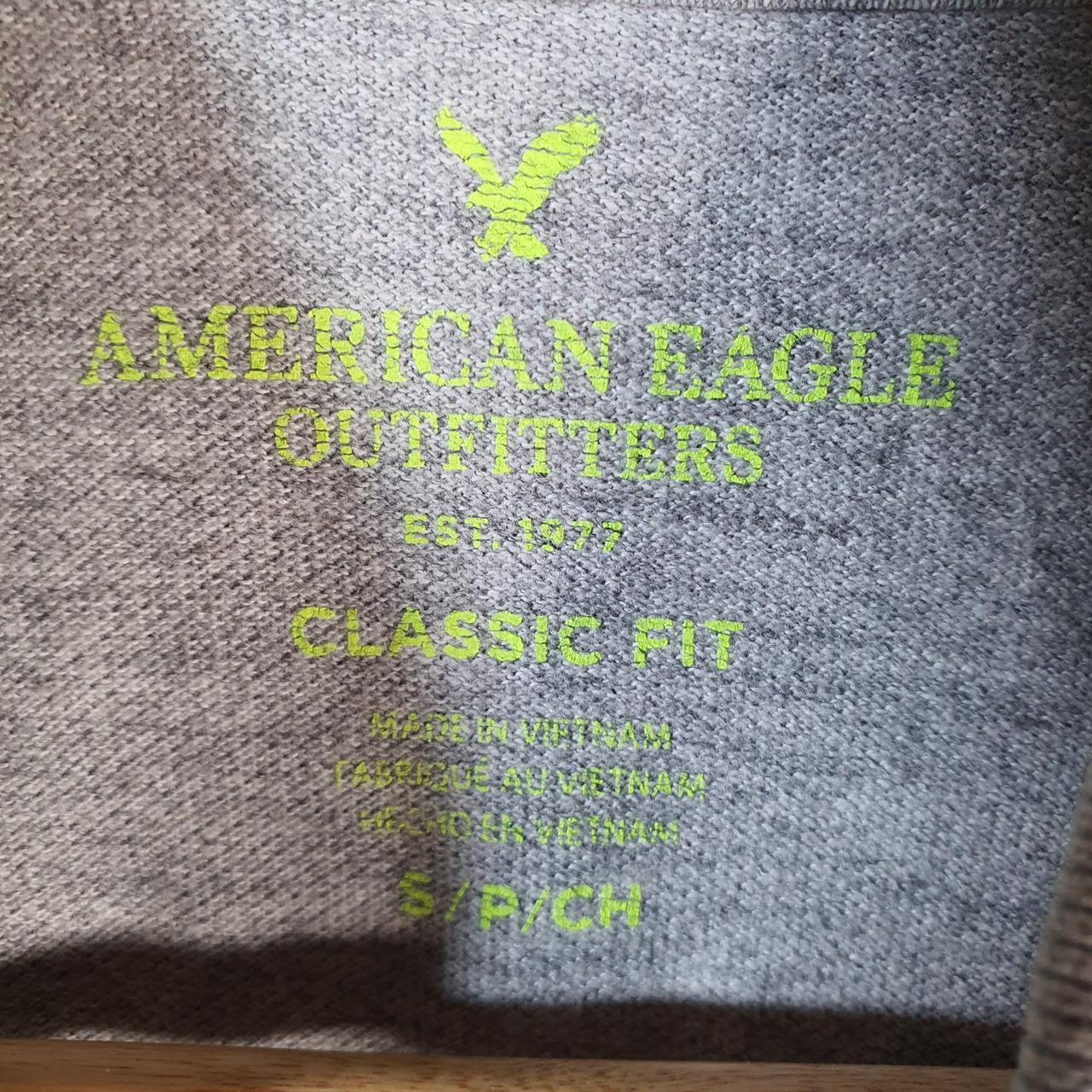 Vintage American Eagle Polo Shirt Men’s Small Grey Regular Fit Embroidered Logo