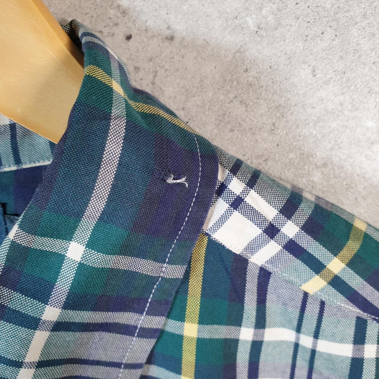 Vintage Ralph Lauren Button Down Shirt Men’s XL Green Checkered Classic Fit Cotton Pony Big Fish Vintage