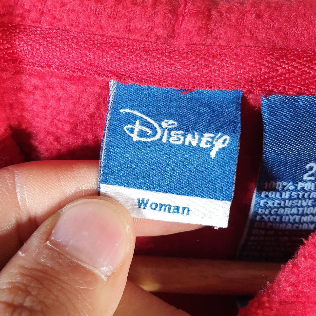 Disney Mickey Mouse Fleece Full zip Hoodie Womens 2XL Red Embroidered Logo