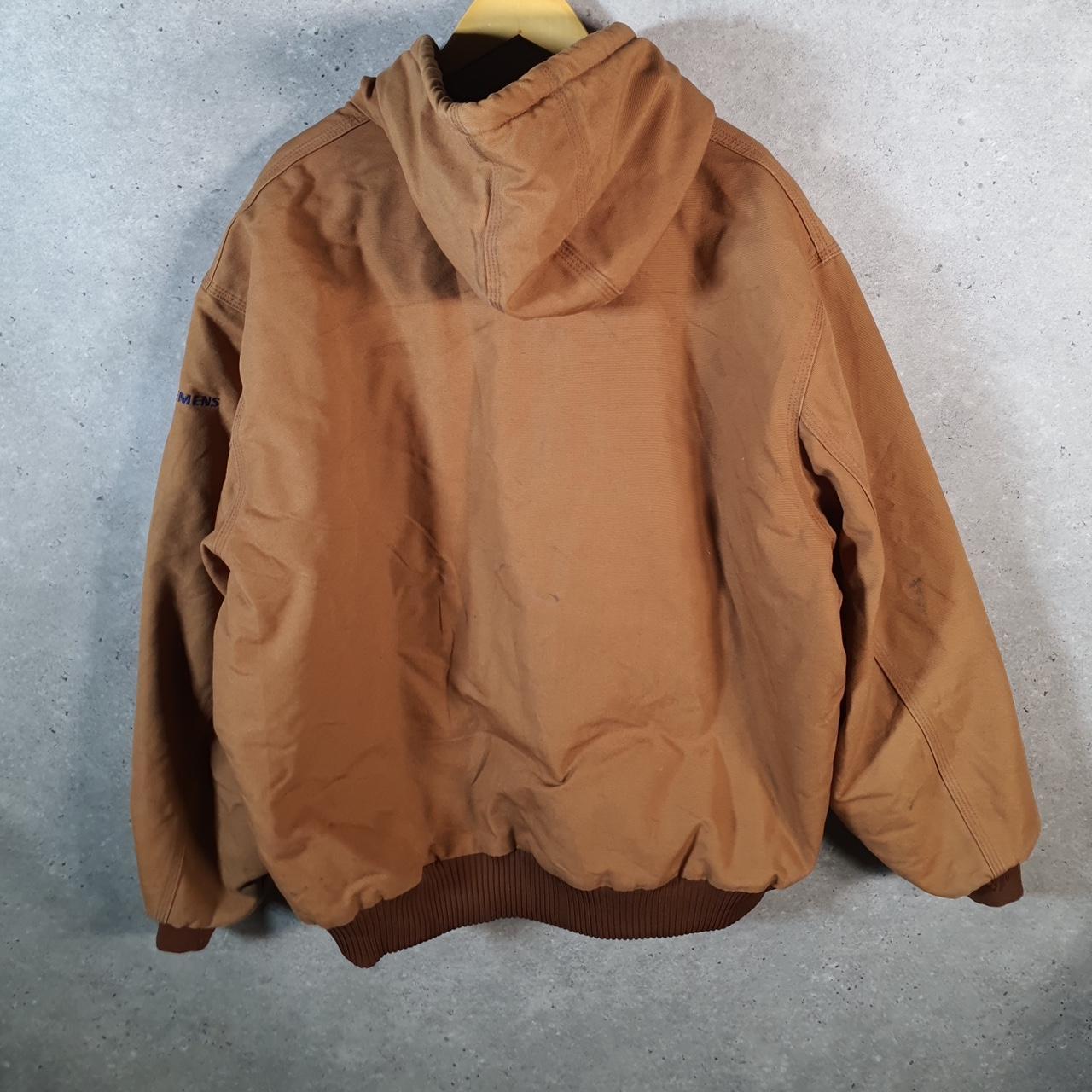 Vintage Carhartt Active Hooded Jacket Men’s 2XL Brown J140 BRN Workwear Canvas USA G2117