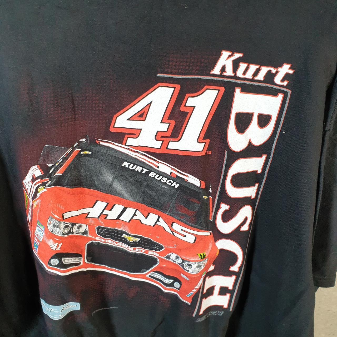 Vintage Kurt Busch USA Nascar Graphic T Shirt Men’s 2XL Black American Racing