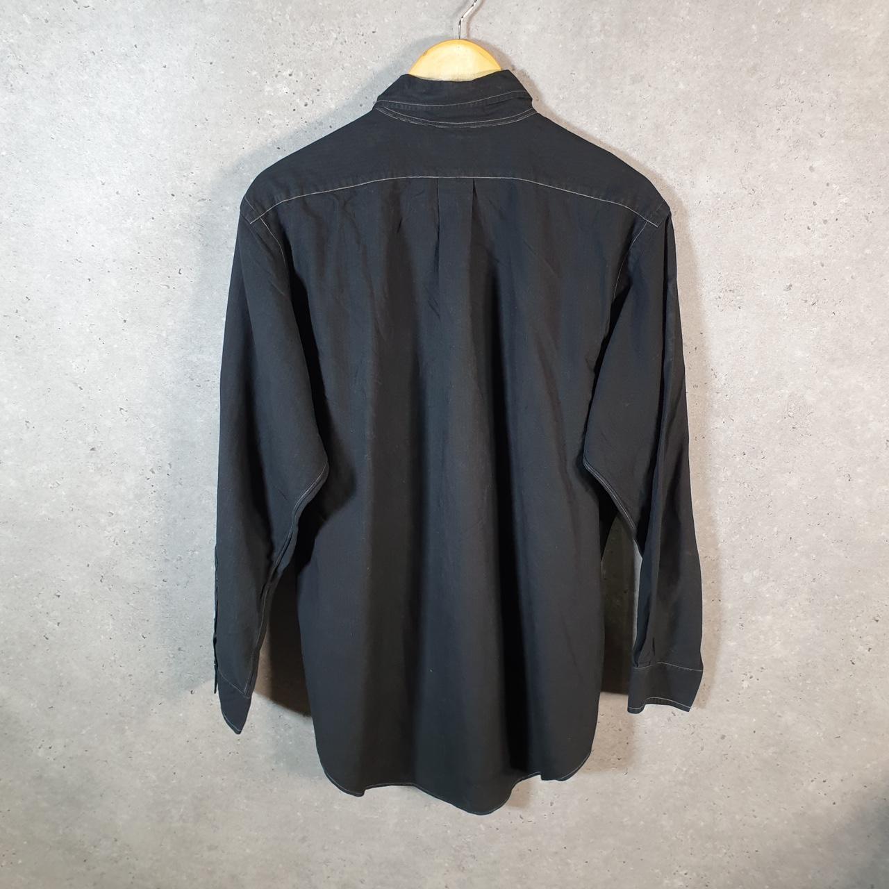 Vintage Ralph Lauren Button Down Shirt Men’s Large Black Custom Fit Cotton Pony