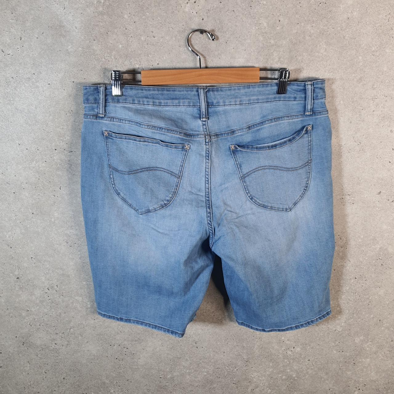 Vintage Lee Baggy Shorts Jorts Cargo Womens W36 Blue Denim Relaxed Cargo