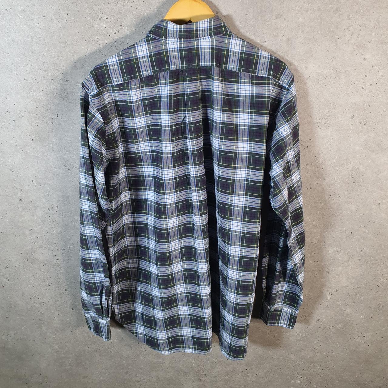 Vintage Ralph Lauren Button Down Shirt Men’s Large Blue Checkered Classic Fit Cotton Pony