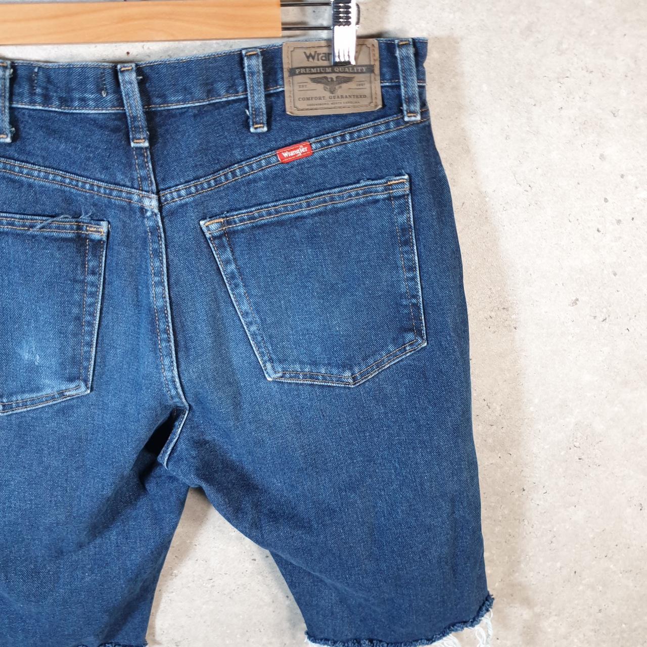 Vintage Wrangler Denim Shorts Jorts Cargo Men’s W34 Blue Baggy Cotton