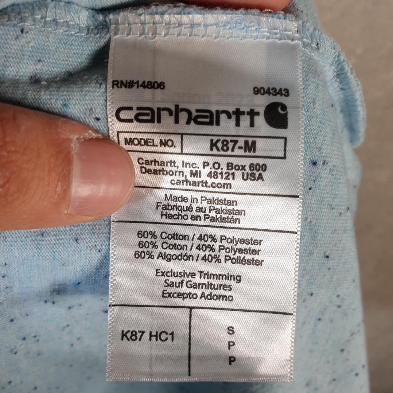 Vintage Carhartt Pocket T Shirt Men’s Small Blue Workwear Chore Utility Loose Fit