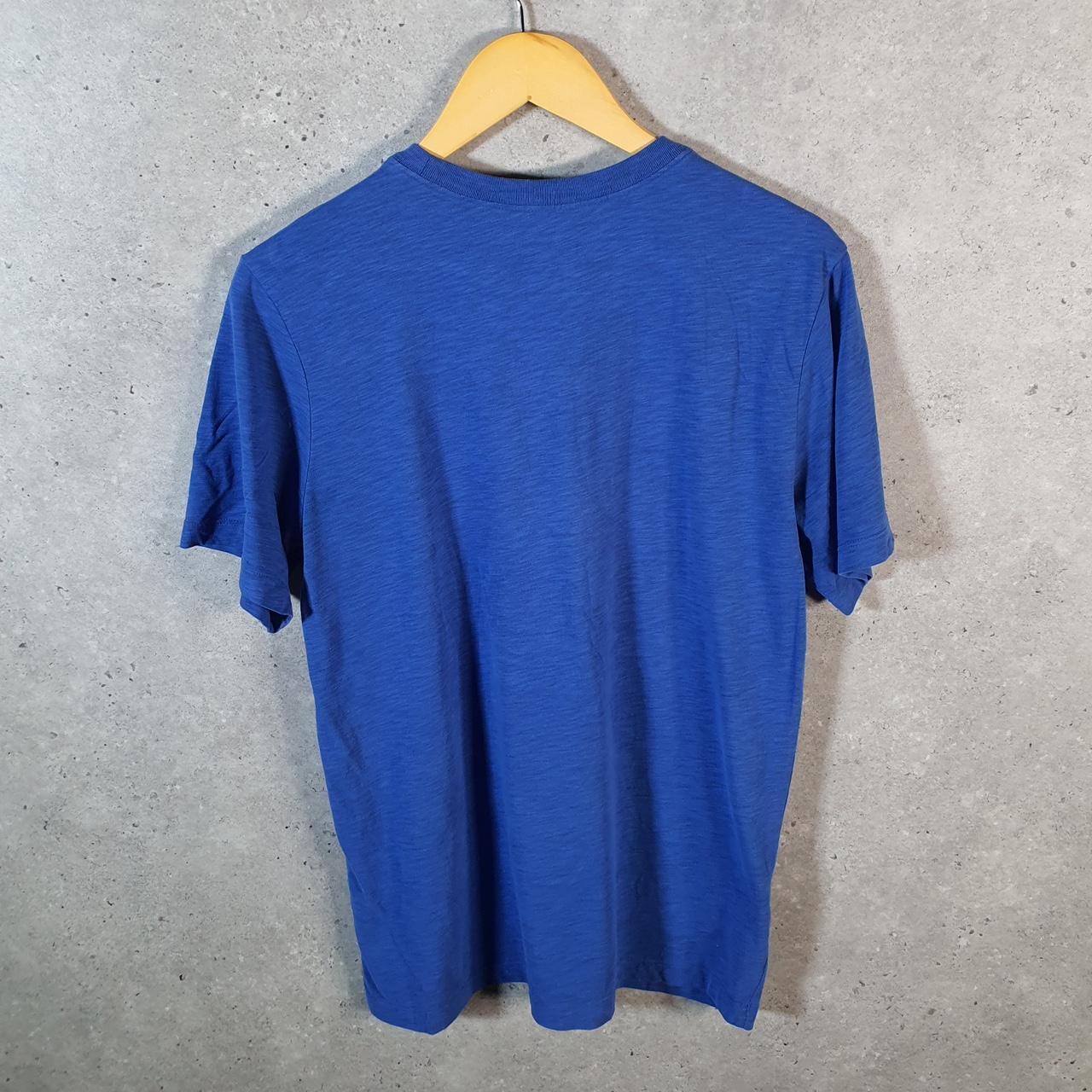 Vintage Nike Dri fit Just Do It T Shirt Mens Small Blue Printed Logo Swoosh Athletic