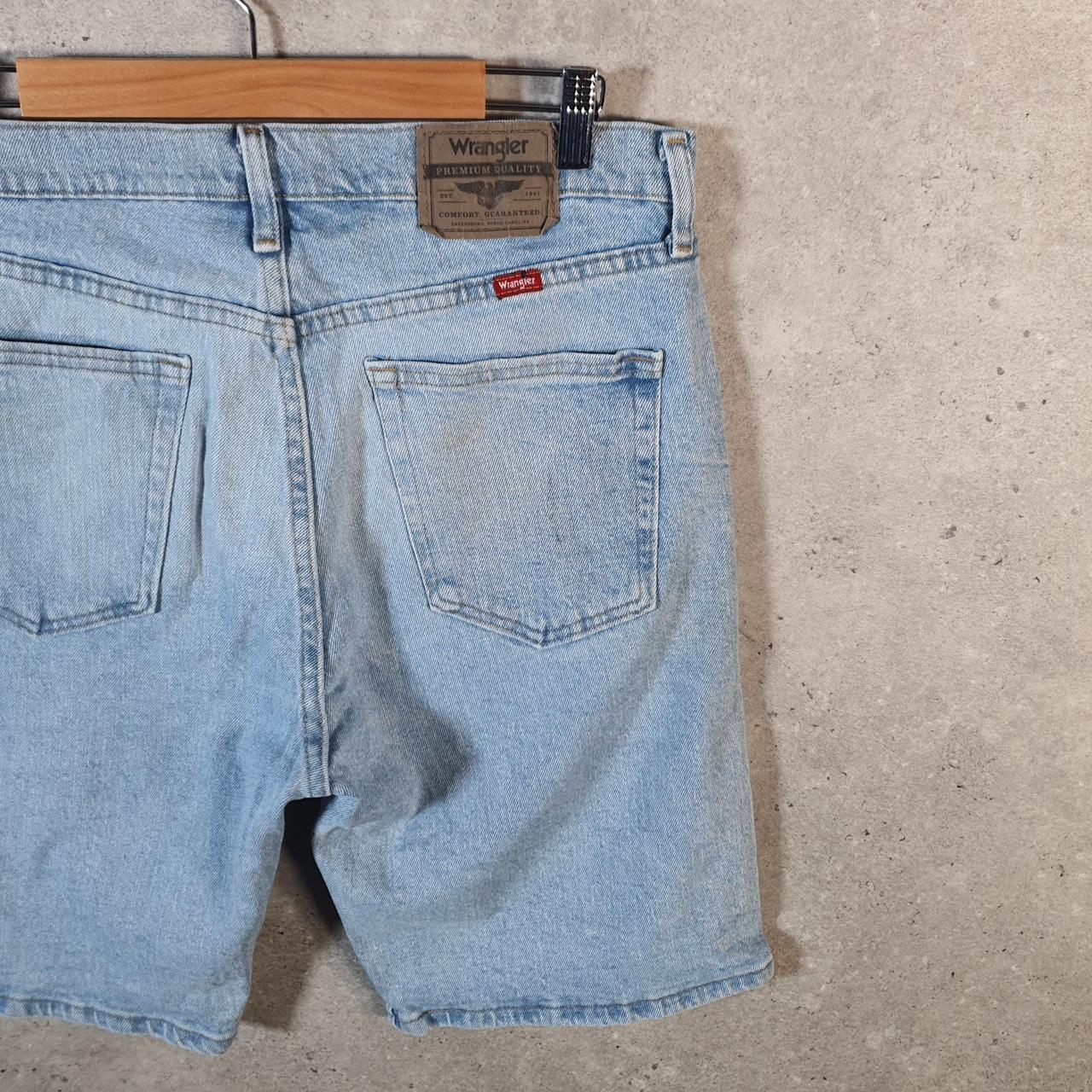 Vintage Wrangler Denim Shorts Jorts Cargo Men’s W32 Relaxed Blue Baggy Cotton