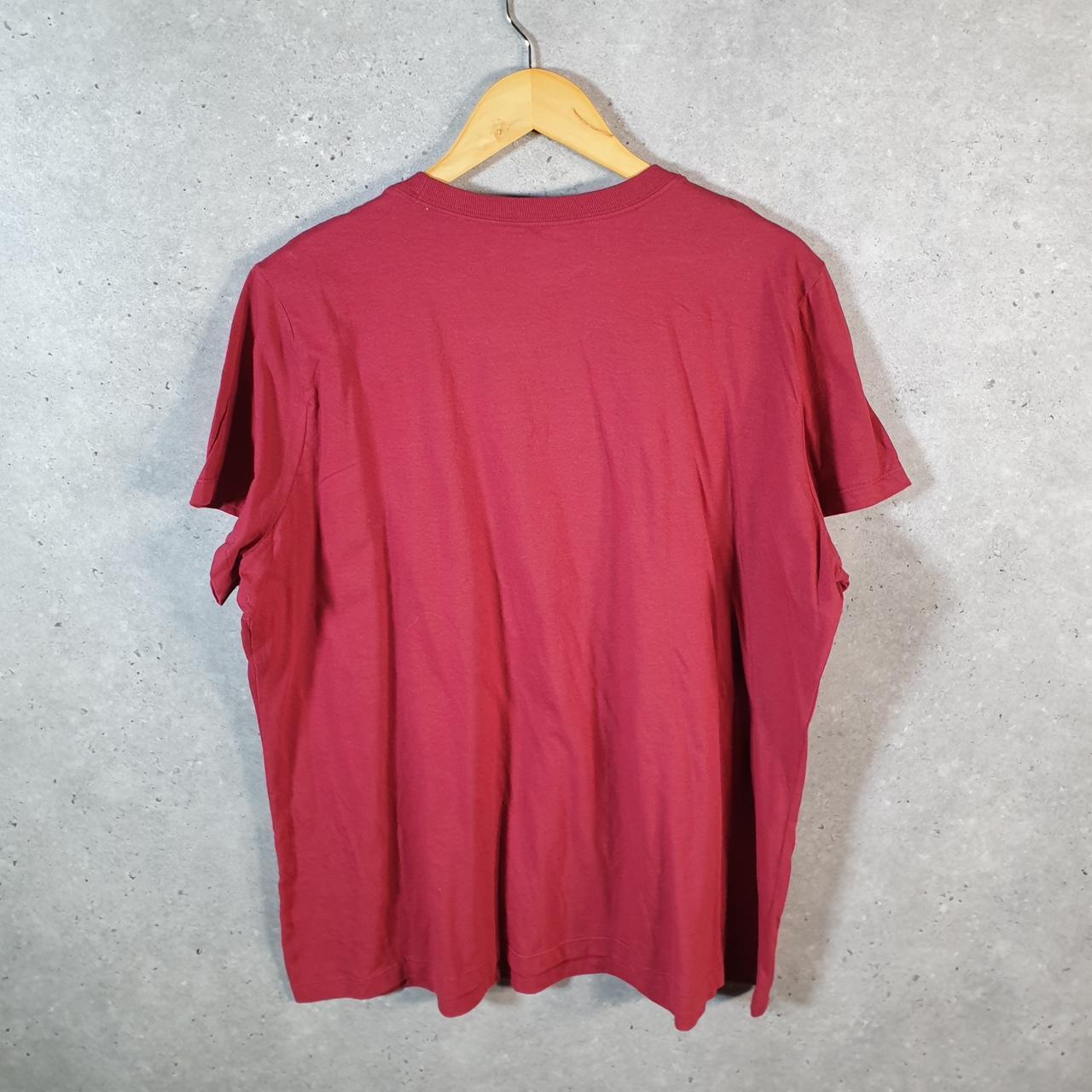 Vintage Nike T Shirt Men’s 2XL Burgundy Red Printed Single Swoosh Logo Athletic C8256