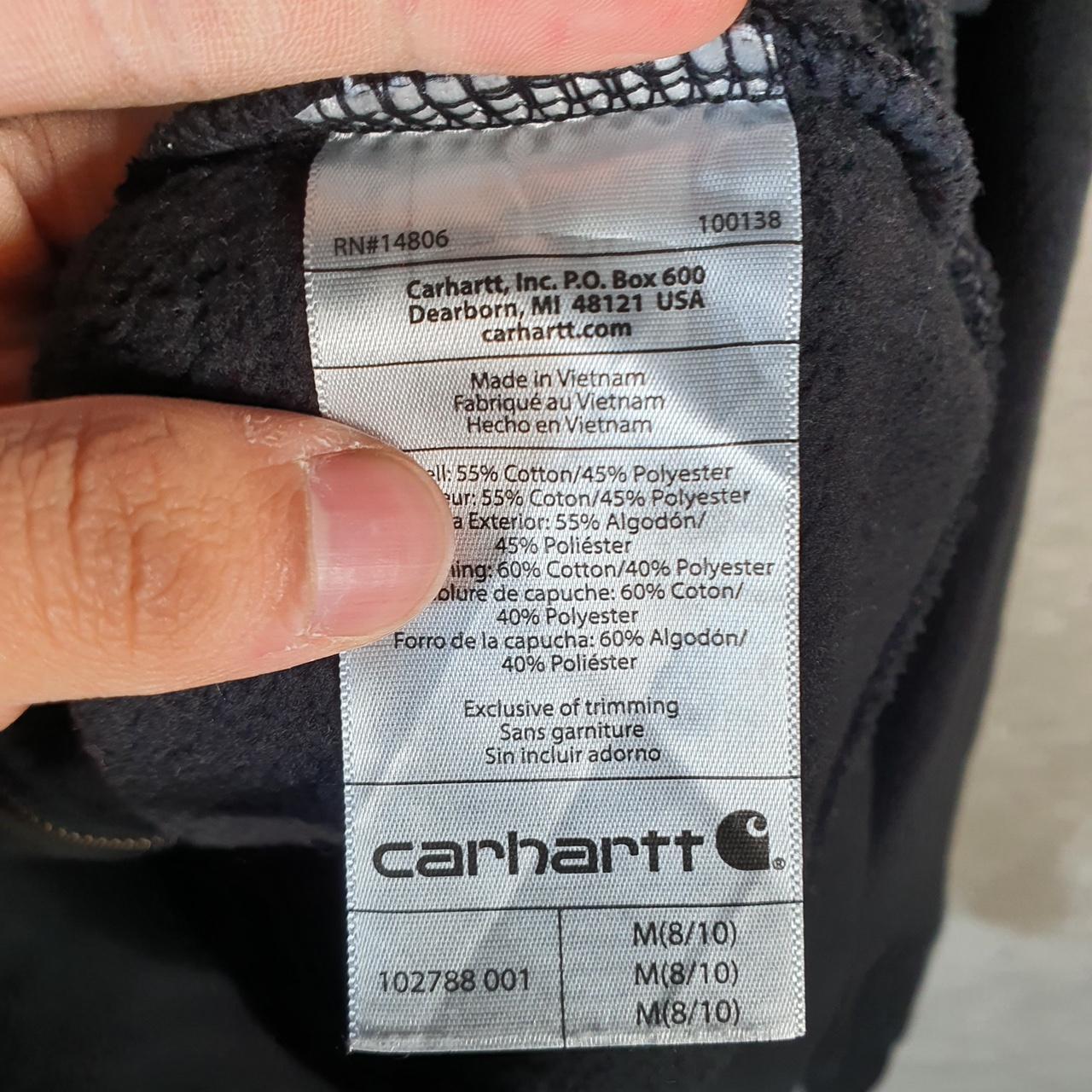 Vintage Carhartt Hoodie Womens Medium Black Pullover Blank USA Relaxed Fit