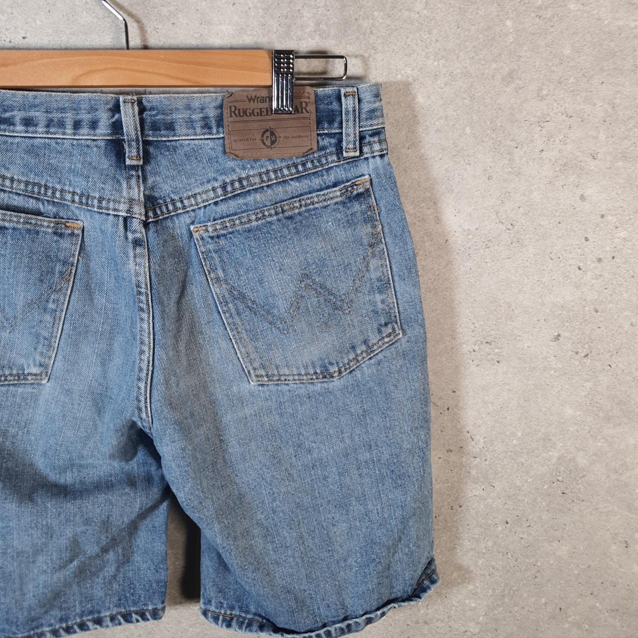 Vintage Wrangler Denim Shorts Jorts Cargo Men’s W30 Relaxed Blue Baggy Cotton