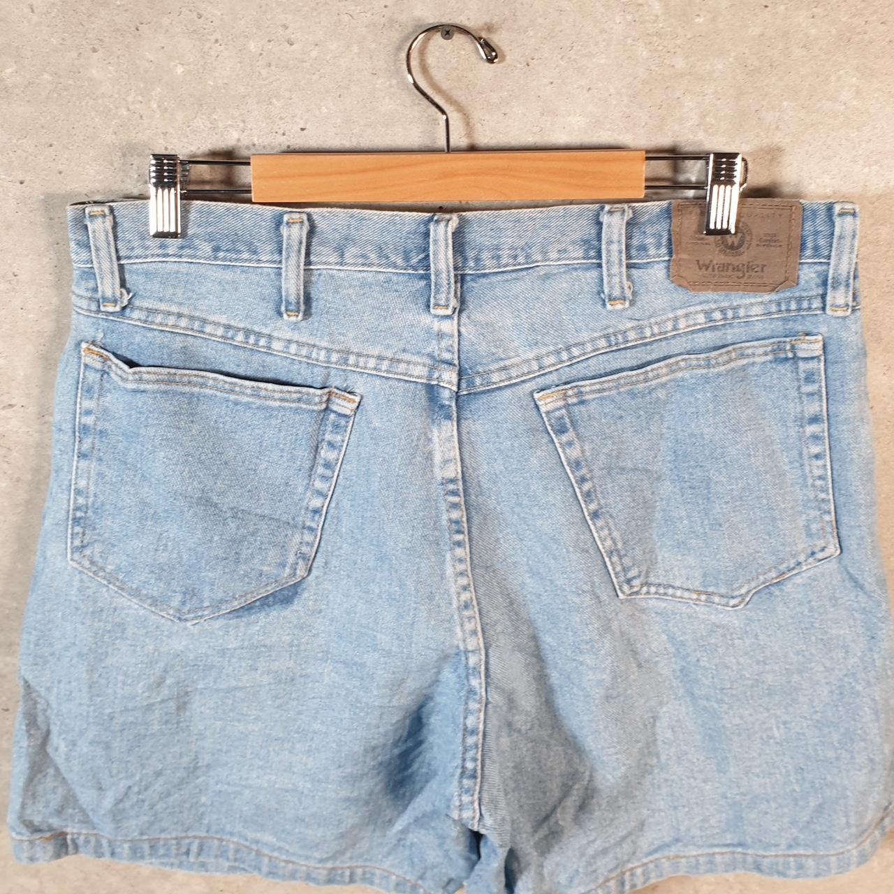 Vintage Wrangler Denim Shorts Jorts Cargo Men’s W34 Blue Baggy Cotton