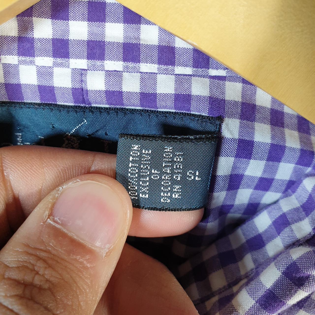 Vintage Ralph Lauren Button Down Shirt Men’s Small Purple Checkered Custom Fit Cotton Pony