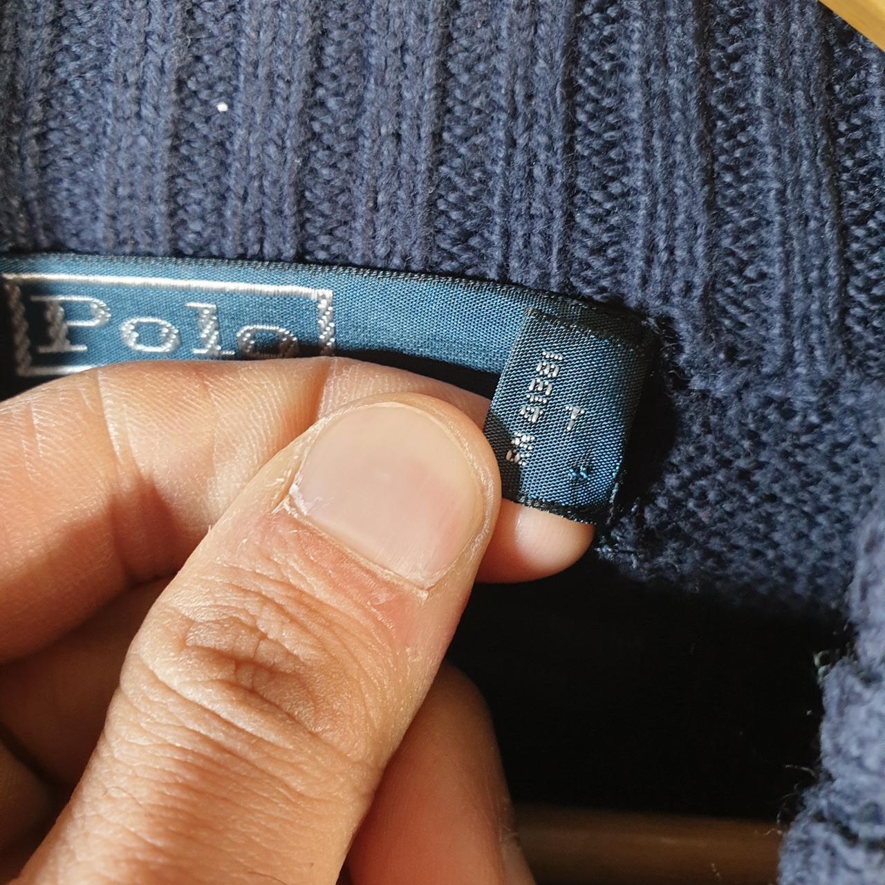 Vintage Ralph Lauren Polo 1/4 Button Sweatshirt Men’s Large Navy Blue Cotton Pullover Pony