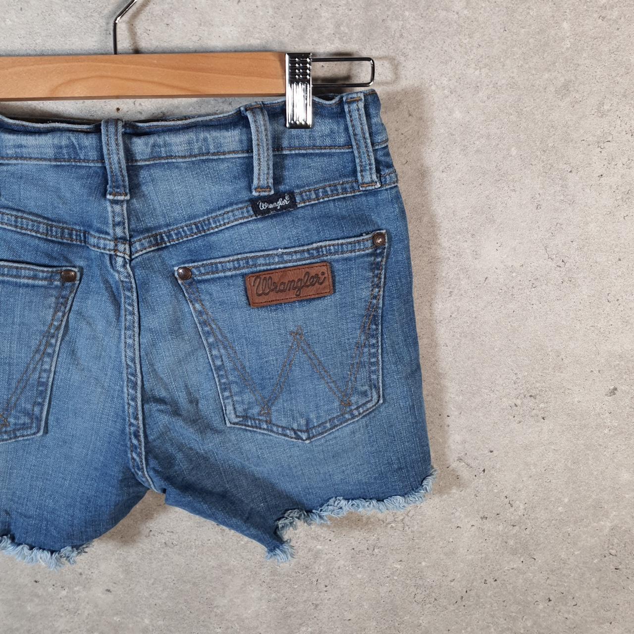 Vintage Wrangler Cut Short Baggy Shorts Jorts Cargo Womens W28 Blue Relaxed Denim