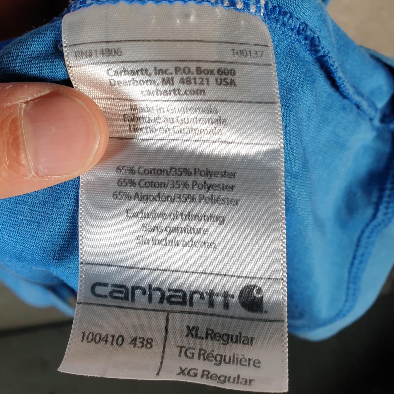 Vintage Carhartt Pocket T Shirt Men’s XL Blue Workwear Chore Utility Relaxed Fit