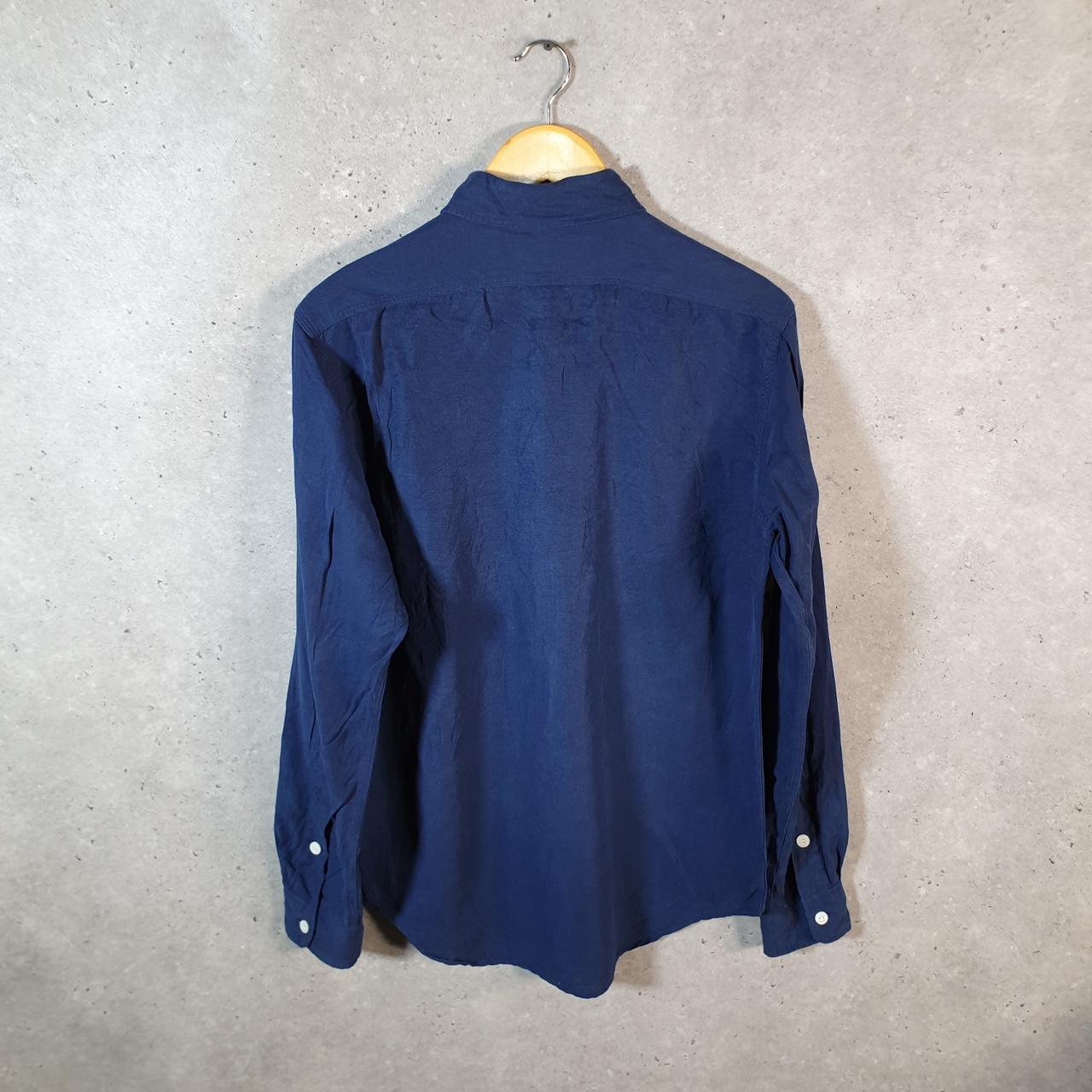 Vintage Ralph Lauren Button Down Shirt Men’s Small Navy Blue Custom Fit Cotton Pockets